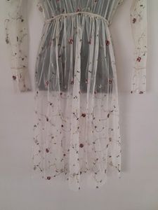 Off White Embroidered Dress (Women's)