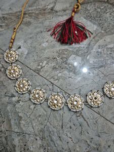 Elegant Ethnic Necklace Set and sheesh patti