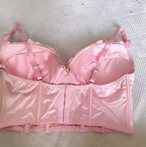 Pink Lace paded pushup corset