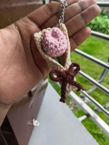 Handmade Crochet tulip Keychain