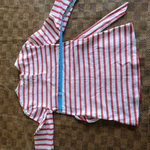 Cute Red &amp; White Striped Top with Heart
