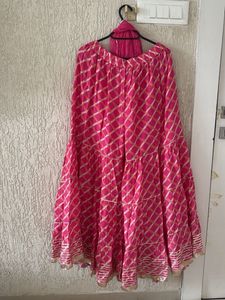 Vibrant Pink Embroidered Kurta with plazzo