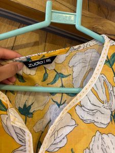 Yellow Floral Print Kurta