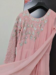 Stunning Embellished Pink Ethnic Gown
