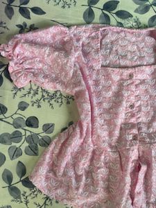 PinkPuff Sleeve Peplum Top 🎀