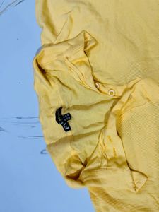 Vibrant Yellow Cropped Polo Shirt