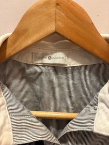 Chic Striped Lace Button-Up Top