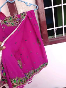 Stunning Pink Saree with Blouse 34