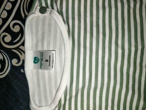 Girls Olive Green Dress with Striped Top