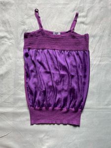 Purple Smocked Camisole Top