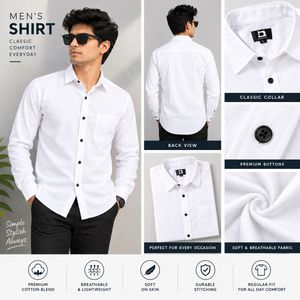 Men's Classic White Button-Down Shirt