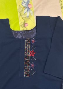 Elegant Navy Kurta Set with Embellishments