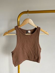 H&amp;M Brown Ribbed Tank Top
