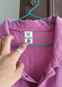 Men's Textured Pink Oversized Polo T-Shirt 🌸👕