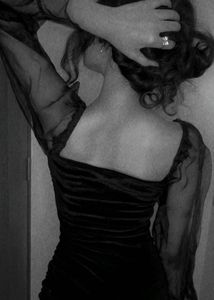 Elegant Black Velvet Dress