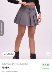 Pleated Skirt with Belt