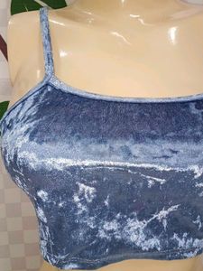 (1200)Blue Velvet Cami Top