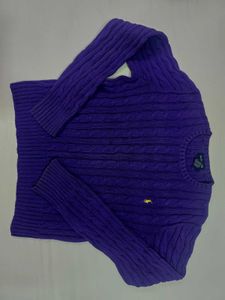ralph lauren purple cable knit