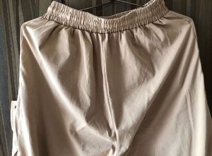 Beige Parachute Cargo Pants