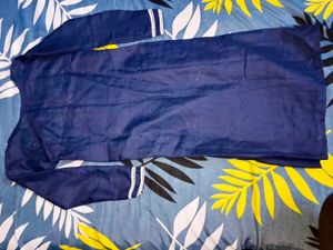 Embroidered Navy Blue Kurta and pant