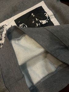Grey Graphic Print Mock Neck Sweatshirt
