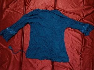 Bohemian Embellished Blue Tunic Top