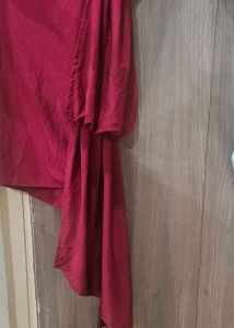 Elegant Wine Red Asymmetrical Dress