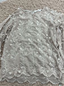 Sheer Floral Embellished Blouse