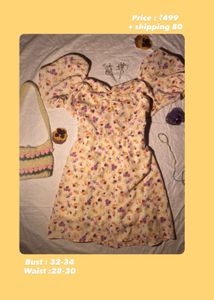 Floral Puff Sleeve Mini Dress