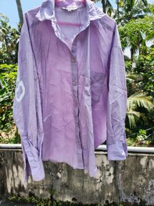 Casual Lavender Button-Up Shirt