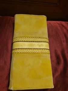 Stylish Yellow Suede Wallet  slightly worn out