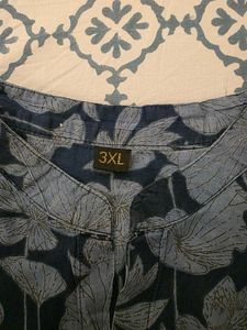 Blue Floral Print Kurta