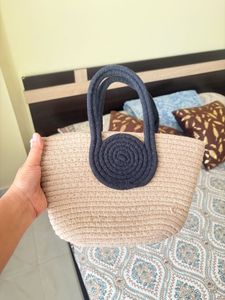 Woven Tote Bag with Rope Handles