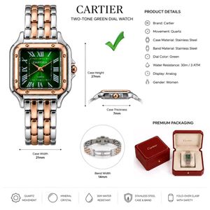 Elegant Two-Tone Watch with Green Dial