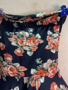 Strapless Floral Fit &amp; Flare Dress