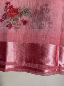 Pink Floral Saree