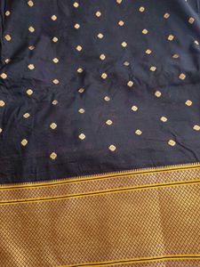 Elegant Black Saree with Gold Border