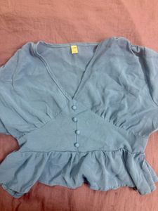 Blue Peplum Top