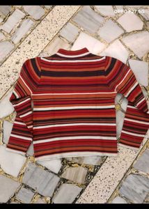 Striped Sweater with Matching Scarf