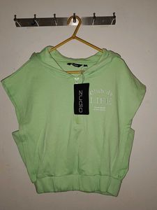 Lime Green Cropped Hoodie