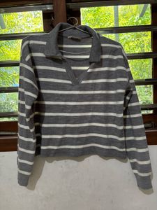 Striped Collared Sweater