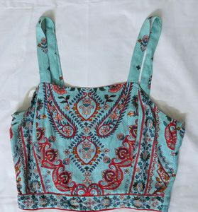Indo-Western Print Crop Top (S)
