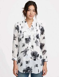Floral Print Button-Up Blouse