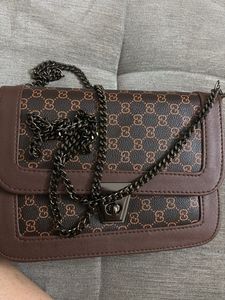 Stylish Brown Monogram Crossbody Bag