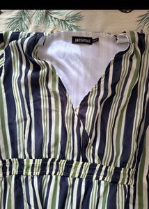 Striped Maxi Dress with Elastic Waist