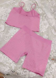 Pink Checkerboard Workout Set