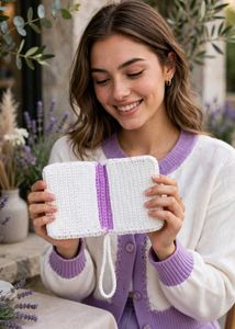 Handmade Crocheted Lavender Clutch