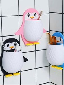 1pcs Penguin Toothbrush Holder With Wall Mounting