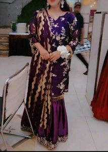 Elegant Purple Embroidered Kurta Set