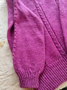 Purple Knit V-Neck Sweater